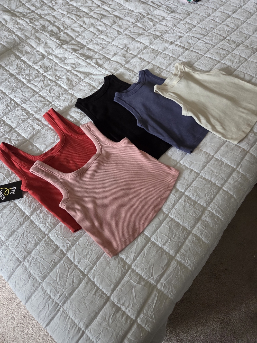 art class Ribbed Tank Top Pack - Pink, Red, Black, Blue, Cream